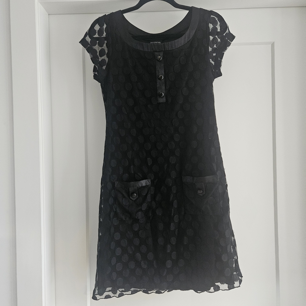 Enfocus Studio Black Mini Dress